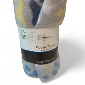 Mainstays Fleece Throw Blanket - Yellow and Blue Pawprints